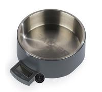 Salter Balance Alimentaire Numérique pour Animaux - Bol Intéligent pour Chiens, Fonction de Tare, Mesure les Liquides, Affichage LCD Retractable, Capacité 5 kg, Bol en Acier Inoxydable, Gris