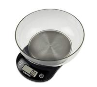 Salter Balance de Cuisine Précision - Pesage électronique Haute résolution 3Kg, Récipient pour Balance de Cuisson, Écran LCD, Ajouter et peser, Métrique, Impérial, Garantie de 15 Ans - Noir