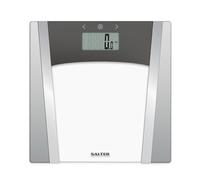 Salter Balance Numérique avec 7+ Données Corporelles à Grand Écran, Pèse Personne Numérique en Verre, Mesure Poids Graisse Corporelle/Eau Masse Musculaire/Osseuse et IMC, Mode Sportif, Capacité 180KG