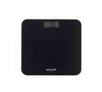 Salter Balance numérique de salle de bain - Pèse-personne sans piles, Plateforme en verre trempé, Mise en marche par pression, Capacité de 180 kg, Aucune pile requise, Écran LCD, Noir