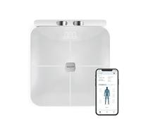 Salter Balance pèse-personne connecté, 180 kg, analyse corporelle | 8 capteurs main-pied, verre trempé, écran LED, synchro avec l'appli Salter Balance, jusqu'à 58 mesures