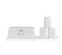 Salter Boston Lot de 4 boîtes de rangement en acier durable avec inscription en relief Blanc glacé