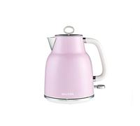 Salter Bouilloire Électrique Rétro Rose 1,7 L - Ébullition Rapide 3 kW, Base 360°, Filtre Anticalcaire, Sans Fil, Fenêtre Niveau d’Eau, Sécurité Anti-Ébullition, Arrêt Auto, Garantie 3 Ans
