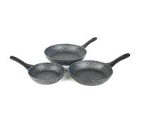 Salter BW06235S Megastone Ensemble de Poêle à Frire à Induction - 3 Pièces, 20/24/28 cm, Poêle à Frire Antiadhésive en Aluminium Forgé, Va au lave-vaisselle et aux ustensiles métalliques, Sans PFOA