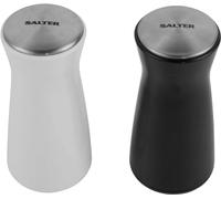 Salter BW12947EU7 Gravity Salt and Pepper Shaker Set - Classic Seasoning Mills, Salt & Pepper Pots, Tilt to Operate, No Spill Design, Monochrome Design, Ideal for Ground Salt, Pepper and Spices