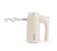 Salter Cream Retro Hand Mixer - Batteur électrique, 5 vitesses + Turbo, accessoires XL batteur chromé et crochet pétrisseur, mixeur pour pâtisserie, pâte à pizza, meringue, fonction éjection, 400W