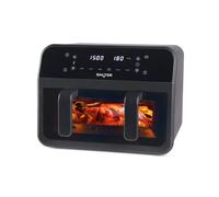 Salter Dual View Friteuse à air - Plaque de cuisson antiadhésive de 7 L avec séparateur amovible, grande capacité familiale, fenêtre de visualisation, numérique à LED, 6 fonctions, 2300 W