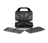 Salter EK2143 3-In-1 Snack Maker - Sandwich Toaster, Waffle Maker, Panini Press Grill, Includes Removable Extra Large Deep Fill Hot Plates, Non-Stick, 900W, Auto Temperature Control, Stay Cool Handle