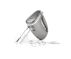 Salter EK4249COSVDEEU10 Batteur/fouet électrique, avec fouets et crochets à pétrir, 5 réglages de vitesse et fonction Turbo, mélange/bat/fouette les aliments, collection Cosmos, gris, 300 W