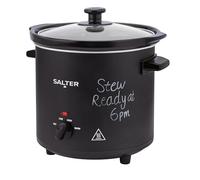 Salter EK6262 Tableau noir 3,5 L Mijoteuse 3 réglages de chaleur Passe au lave-vaisselle Fonction maintien au chaud Couvercle en verre trempé Poignées froides Cuisinière électrique familiale Cuisson