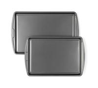 Salter Ensemble de plaques de cuisson recyclées Moules de cuisson en acier carbone 100% recyclé, plaques antiadhésives 38,5/44 cm, faciles à nettoyer, compatibles au four jusqu’à 220 °C