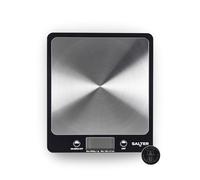 Salter Evo Balance de Cuisine Électronique- Écran LCD Facile à Lire, Capacité 6 kg, Pèse Aliments et Liquides, Fonction Ajouter et Peser, Conversion Métrique et Impériale, Design Fin et Compact, Noir
