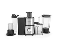 Salter Extracteur de Jus & Blender 4 en 1 - Extracteur de Fruits & Préparateur de Smoothies, Blender avec Bol de 1L, Inclut une Bouteille Sport de 600ml, Moulin à Café, 2 Vitesses & Fonction Pulse