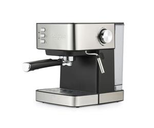 Salter Machine à expresso manuelle avec mousseur à lait, compatible avec café moulu, pompe à pression italienne à 15 barres, réservoir d'eau amovible de 1,6 l, cuillère doseuse,
