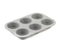 Salter Marblestone 6 Tasse Moules à Muffins Et Blinis - Antiadhésif Plaque De Cuisson, Acier Au Carbone Moule à Pâtisserie, Gâteaux, Tarte, Sans PFOA, résistant au four jusqu'à 220 degrés