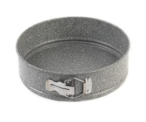 Salter Marblestone Moule à charnière - 24cm Antiadhésif avec fond mobile, Profondeur 6.5cm, Acier Au Carbone, Ouverture rapide, Fermoir inclus, Sans PFOA, Passe au four jusqu'à 220 degrés