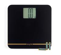 Salter Max Balance Numérique pour Salle de Bain - Écran LCD Supersize, 250 kg, Grande Plateforme, Écran LCD Facile à Lire, Pieds pour Moquette & Piles Incluses, Instantané, Noir