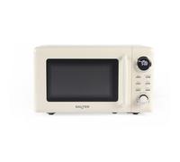 Salter Micro-ondes Digital Retro 20L 800W Crème | 8 préréglages automatiques, 5 niveaux de puissance, dégivrage par temps ou poids, minuterie de 60 minutes