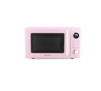 Salter Micro-ondes numérique rose rétro - 20 L, minuterie de 60 minutes, 8 préréglages de cuisson, 5 niveaux de puissance, affichage LED, dégivrage par poids/temps, plateau tournant en verre de 27 cm