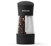 Salter 7612 BKXRAUP Moulin à sel et poivre mécanique, double, design compact 2 en 1, réglable pour un grain fin à gros, mécanisme en céramique, tourner pour moudre