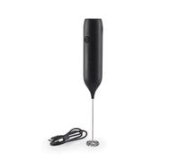 Salter Mousseur à lait rechargeable, portable, USB, noir | Commande à un bouton, fouet inox, compact et sans fil, prise ergonomique, pour latte, cappuccino, chocolat chaud