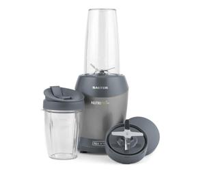 Salter NutriPro 1000 blender 1000 W, bol 1 L | Sans BPA, lame en acier inoxydable, commande à une touche, couvercle verrouillable, 2 gobelets nomades 800 ml/1 L
