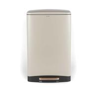 Salter Pebble Poubelle à pédale 50 L, acier, crème | Ouverture à pédale, couvercle verrouillable anti-odeurs, seau intérieur amovible, finition thermolaquée, nettoyage facile