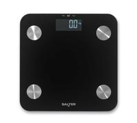 Salter pèse-personne analyseur numérique, 7 mesures, 180 kg | Graduations de 0,1 kg, plateforme 30 x 30 cm, écran rétroéclairé, activation par pression, mémoire 9 utilisateurs, 4 capteurs