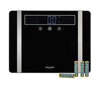 Salter pèse-personne impédancemètre extra-large, 250 kg | Écran LCD facile à lire, mesure instantanée, mode athlète, mémoire 10 utilisateurs, pieds pour tapis, piles incluses