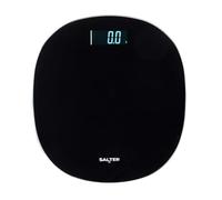 Salter Pèse-personne Rond - Capacité 180 kg, Écran LCD Numérique, Fonctionnement par Simple Passage, Lecture Instantanée, Forme Arrondie, Plateforme en Verre Noir, Précision de 0.1 kg