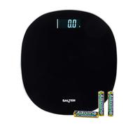 Salter Pèse-personne Rond - Capacité 180 kg, Écran LCD Numérique, Fonctionnement par Simple Passage, Lecture Instantanée, Forme Arrondie, Plateforme en Verre Noir, Précision de 0.1 kg