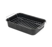 Salter Plat à rôtir et grille en émail vitreux de 34 cm - Grand plat à rôtir, plat de cuisson au four, plateau de rôti de poulet, viande/légumes, passe au lave-vaisselle, plaque de four rectangulaire