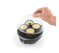 Salter Poach, Boil & Pop Cuiseur à œufs 3-en-1, 6 œufs, 430 W | Gobelet doseur inclus, moules à omelette en silicone, coupelles à pocher, finition noire, format compact, nettoyage facile