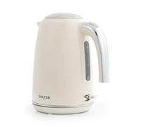 Salter Retro Bouilloire électrique 1,7 L, 2,2 kW, crème | Base 360° sans fil, sécurité manque d’eau, arrêt auto, filtre anticalcaire amovible, niveau d’eau, éclairage bleu