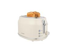 Salter Retro Cream 2-Slice Toaster - UK PLUGGED, Wide Slots, 6 Browning Levels, Defrost, Reheat & Cancel, High-Lift Eject, Removable Crumb Tray, Self-Centring, Anti-Jam Function, For Bagels, 815W