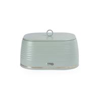 Salter Ripple Boîte à pain vert sauge 9 L | Acier carbone, finition mate thermolaquée, couvercle acier galvanisé, texture Ripple nervurée, rangement sur plan de travail