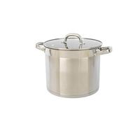 Salter Timeless Faitout 24cm - Poêle de Cuisson en Acier Inoxydable Antiadhésive, 9L, Comprend un Couvercle en Verre Trempé et une Évent à Vapeur, Passe au Lave-Vaisselle