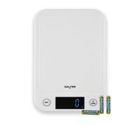 Salter Toronto Balance de Cuisine - Balances Électroniques pour Liquides et Fluides, Affichage Rétroéclairé Facile à Lire, Fonction Tare/Zéro, Design Compact et Élancé, Capacité de 5KG, Blanc