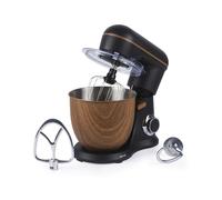 Salter Toronto Robot Pâtissier - 5L 1300W Batteur Électrique avec Bol en Acier Inoxydable, 10 Vitesses & Fonction Pulse, Mélange Planétaire, Accessoires Inclus, Noir Mat avec Accents en Bois