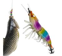 Saltwater Fishing Jigs, Shrimp Shape Artificial Baits with Squid Jigs Hooks, Ideal for Pond, River Bank, Shallow Water Freshwater Fishing, Perfect for Men, Dad, Husband, Outdoor Adventures