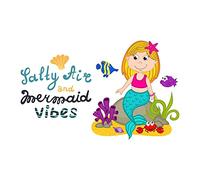 Salty Air Mermaid Vibes Seahorse Statfish Princess Fish Starfish Creatures Queen Sweet Dreams Bedtime Unicorn Lovely Dear Dream Holiday Decoration Wall Decal - Taille : 50,8 x 30,5 cm