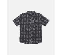 Salty Crew Breezer Perf Button Up Short Sleeve Shirt Noir L Homme
