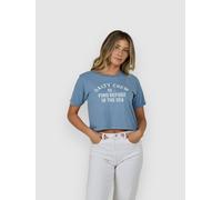 Salty Crew Even Keel Crop Short Sleeve T-shirt Bleu L Femme