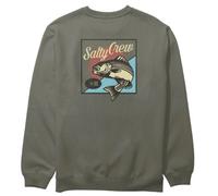 Salty Crew Striped Crew Fleece Vert S Homme