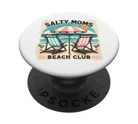 Salty Moms Beach Club Funny Beach Summer Vacation Holiday PopSockets PopGrip Adhésif