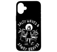Salty Waves and Sandy Graves Summer Goth Vacation Coque pour iPhone 16 Plus