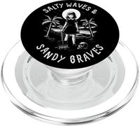 Salty Waves and Sandy Graves Summer Goth Vacation PopSockets PopGrip pour MagSafe