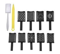 Saluaqui 11 Pièces Set D'Aimants pour Ongles Outil de Gel 3D | 10 plaques plus 1 stylo à magnétisme puissant pour effets 3D, matériau plastique et aimant adapté à la maison et à l\'art