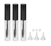 Saluaqui 3 Pièces Tube de Mascara Vide Transparent ABS Bouteille de Récipient de Crème de Cils avec Baguette de Cils et Entonnoirs pour Sérum de Croissance D'huile de Ricin DIY