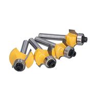 Saluaqui 4 Pièces Ensemble de Fraises à Bois Queue de 1/4in Affleureuse | Ensemble de 4 pièces de différents diamètres Construction en acier au carbone Garniture ronde Taille compacte pour un